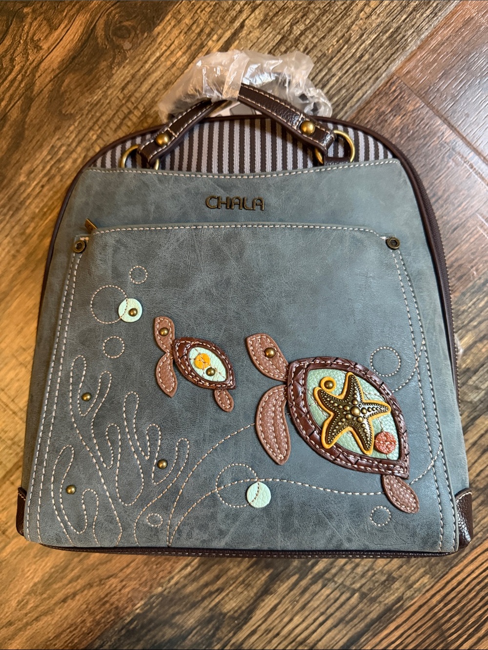Chala Handbags Turtle Convertible Backpack Purse